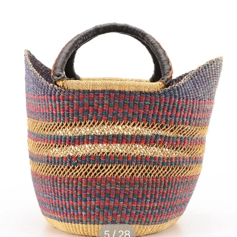 Large Colorful Handwoven Tote Bag from Africa